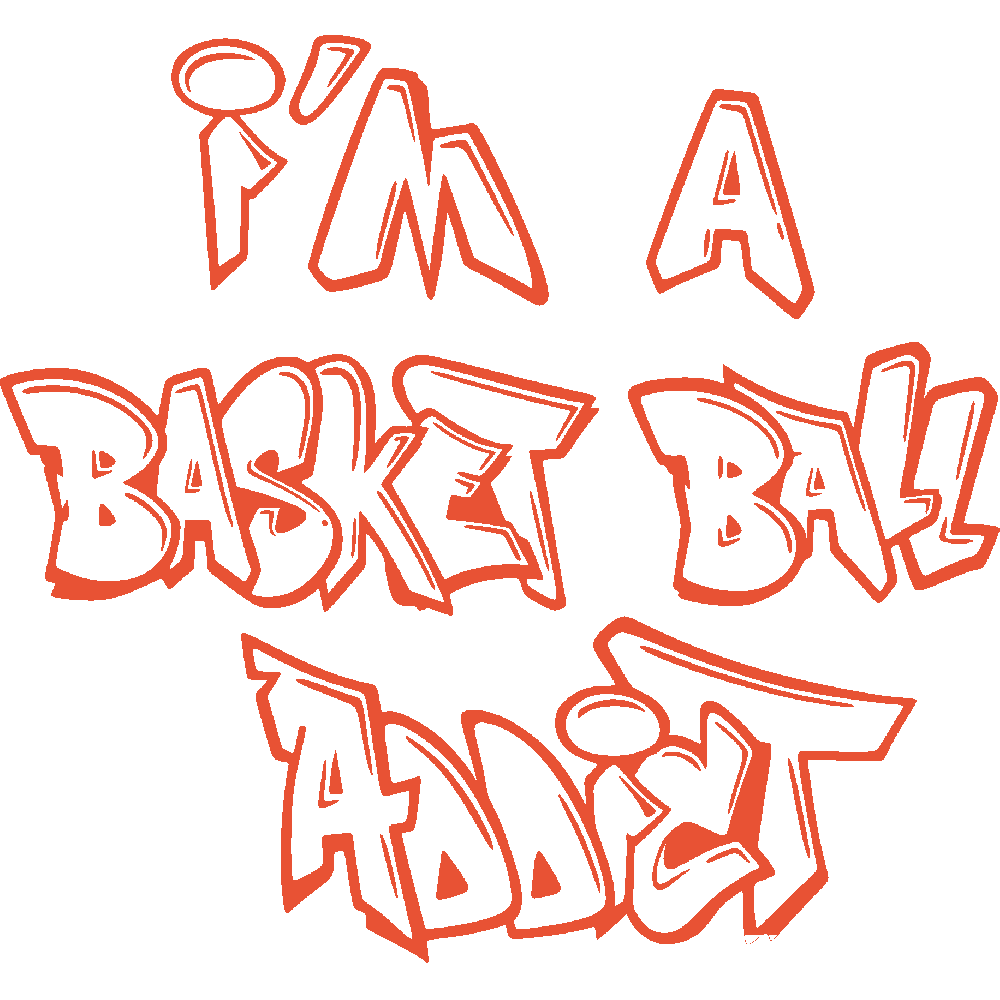 Muur sticker: aanpassing van Basket Ball Addict