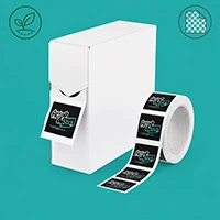 Etiquettes carrées en rouleau Natureflex transparent biodégradable
