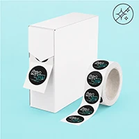 Etiquettes rondes en rouleau Polypropylène blanc mat