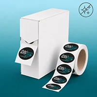 Etiquettes ovales en rouleau Polypropylène blanc mat