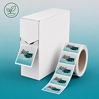 Etiquettes Rectangulaires en rouleau Natureflex blanc biodégradable