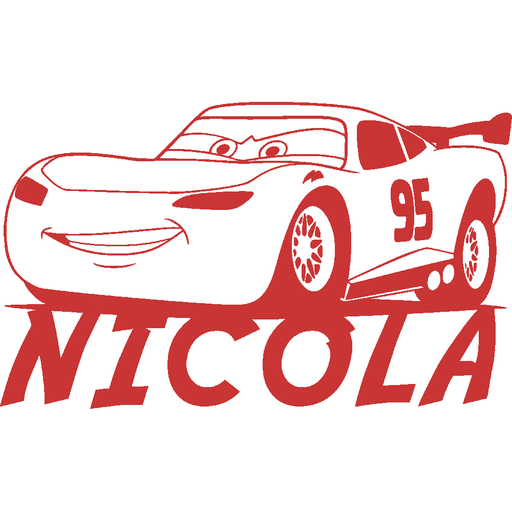 Muur sticker: aanpassing van Nicola Cars