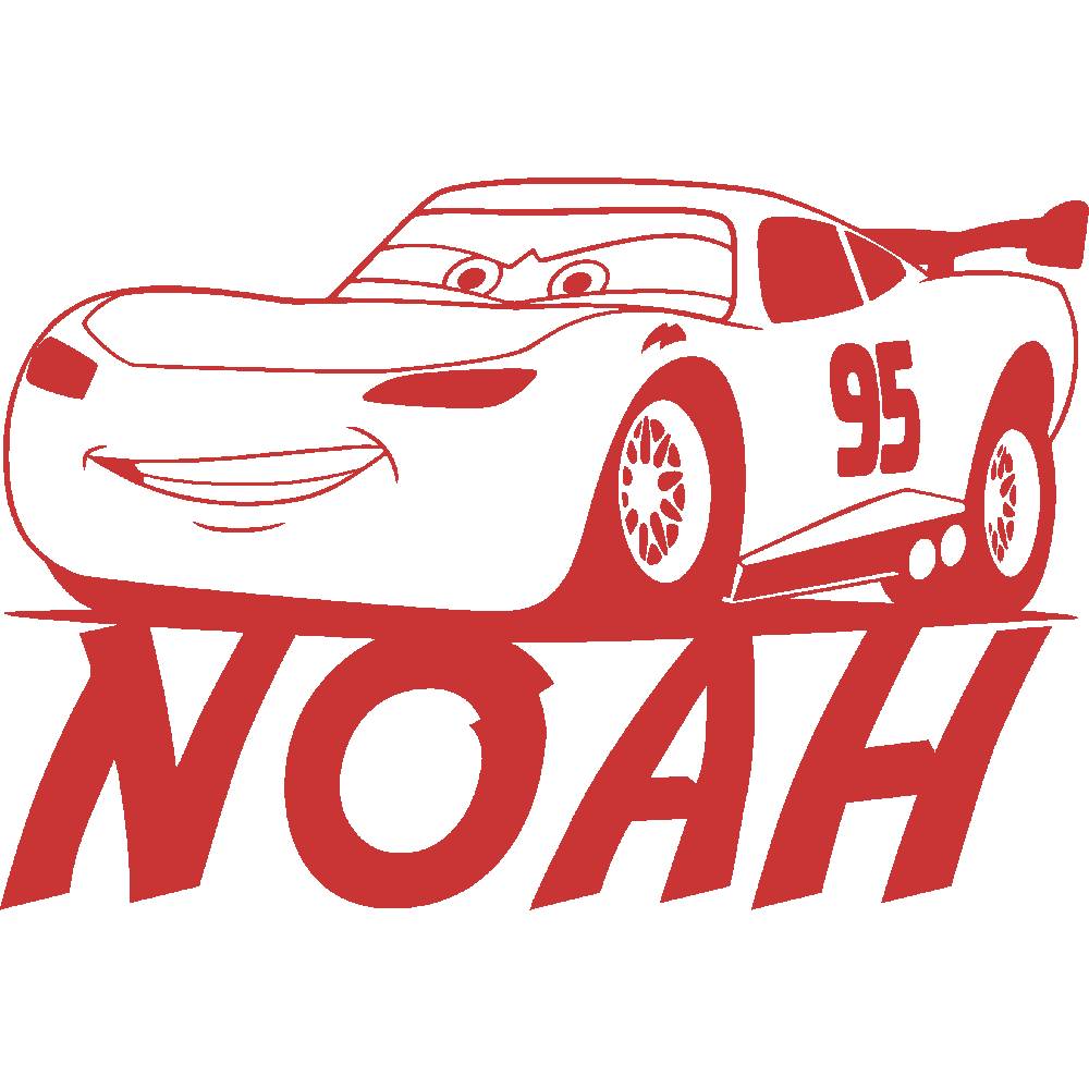 Muur sticker: aanpassing van Noah Cars