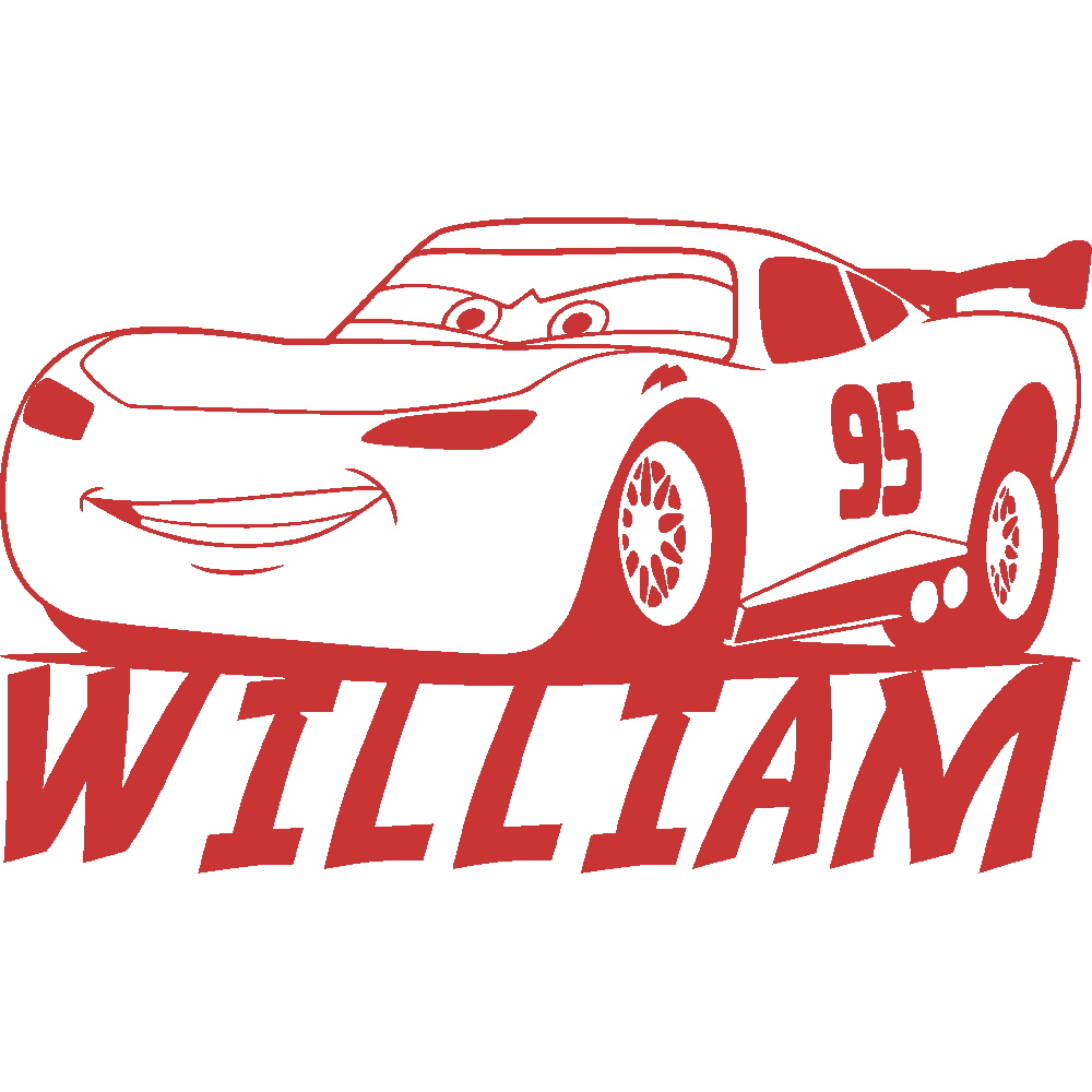 Muur sticker: aanpassing van William Cars