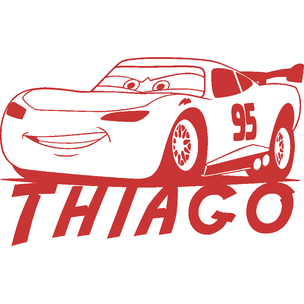 Muur sticker: aanpassing van Thiago Cars