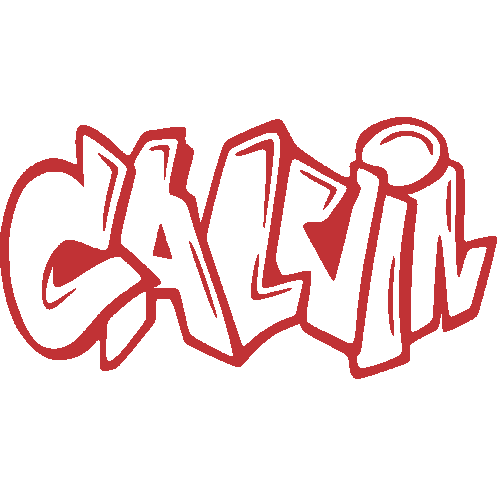 Muur sticker: aanpassing van Calvin Graffiti