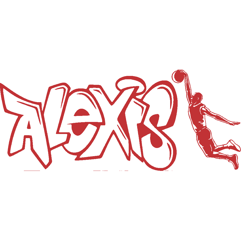 Muur sticker: aanpassing van Alexis Graffiti Basketball