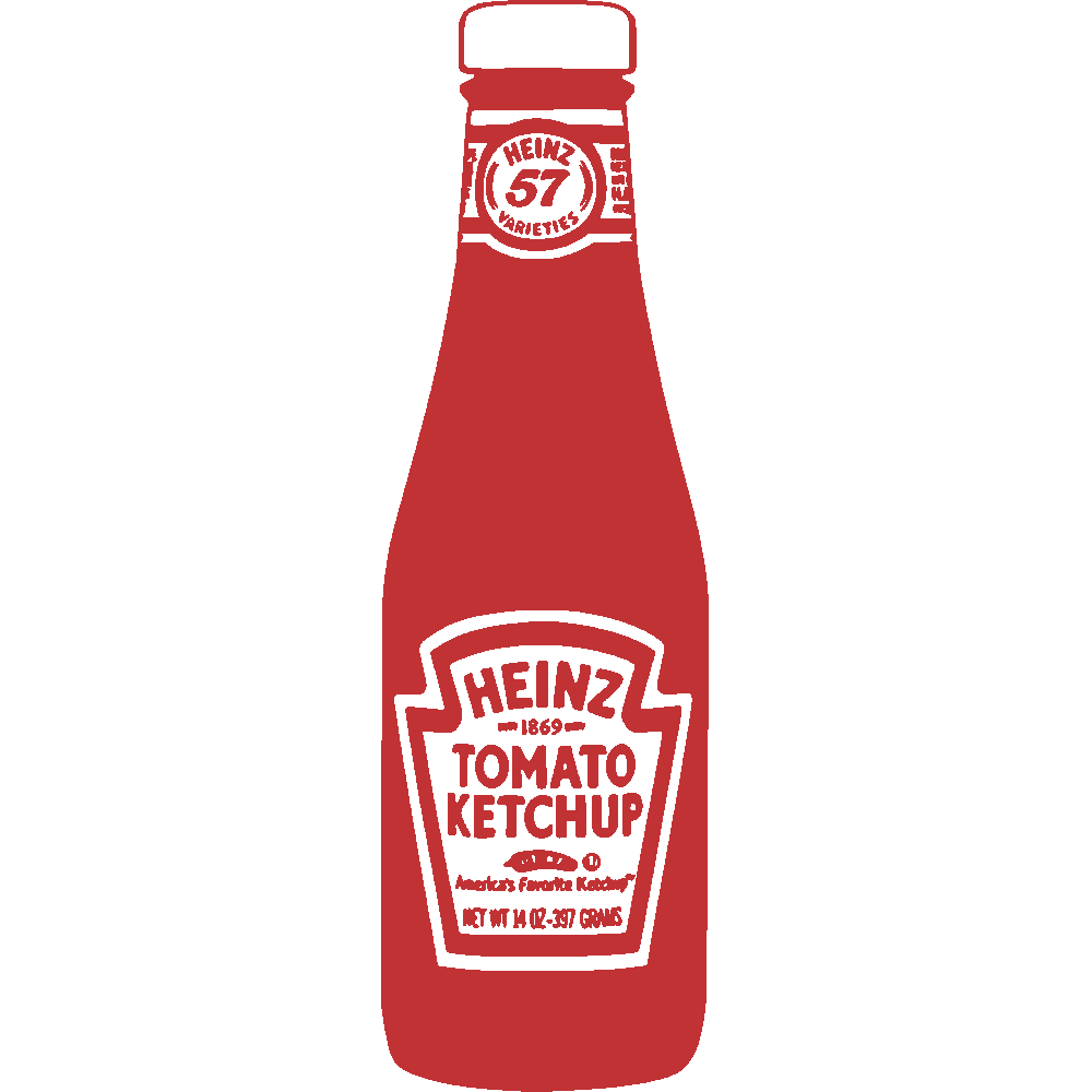 Muur sticker: aanpassing van Bouteille de Ketchup 