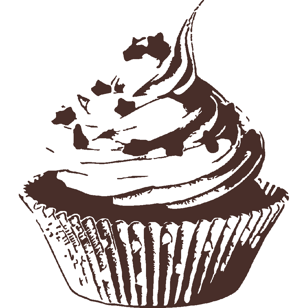Muur sticker: aanpassing van Cup Cake