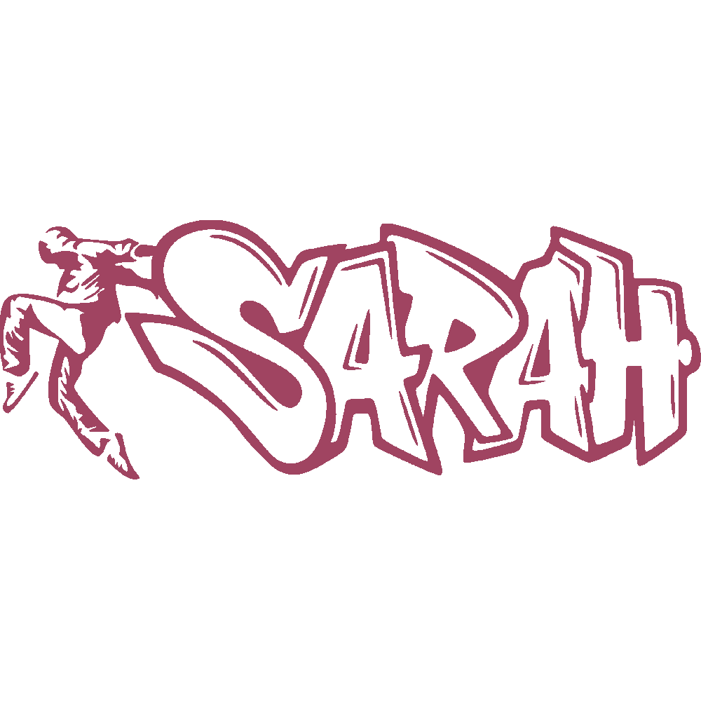 Wall sticker: customization of Sarah Graffiti Hip Hop