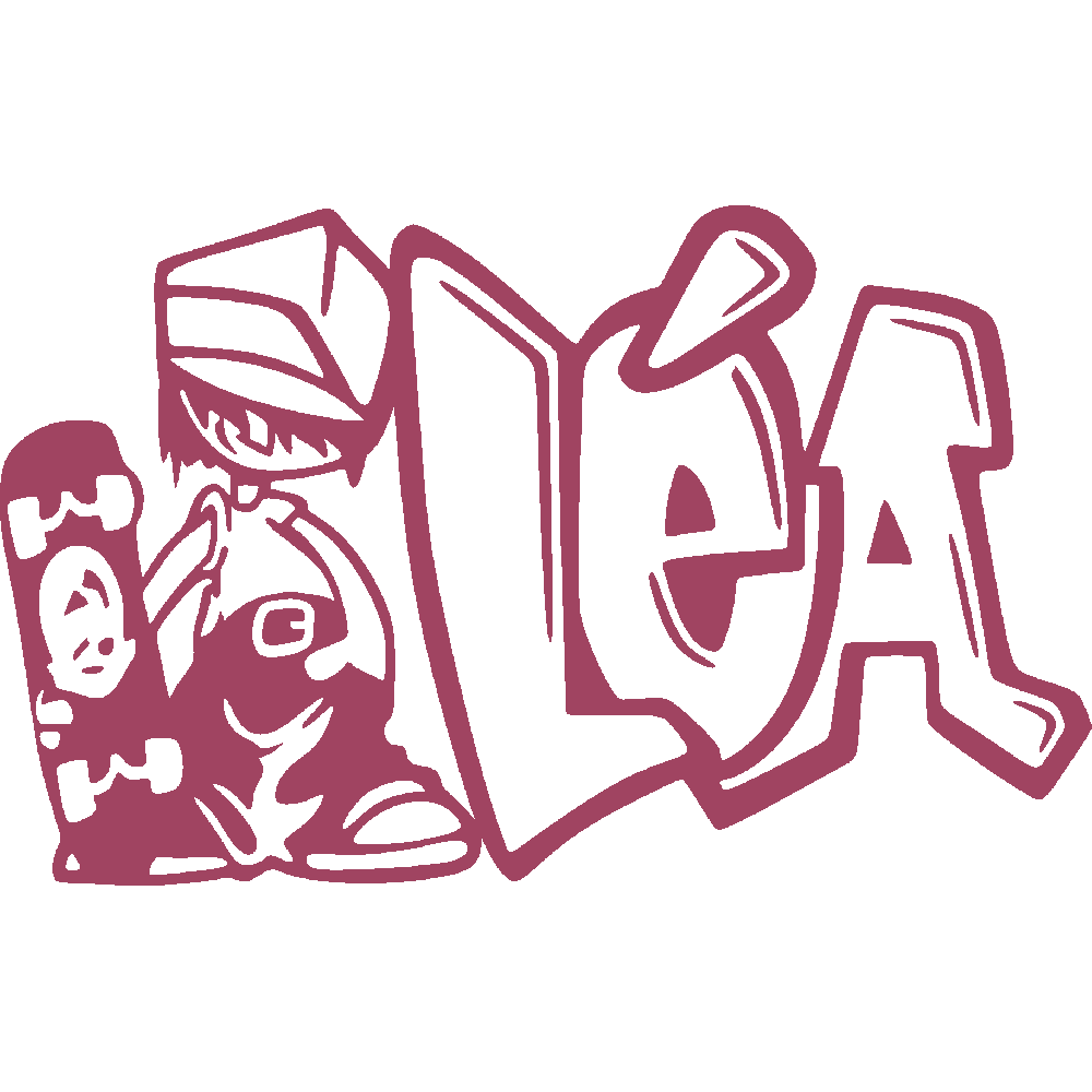 Sticker mural: personnalisation de La Graffiti Skater Girl