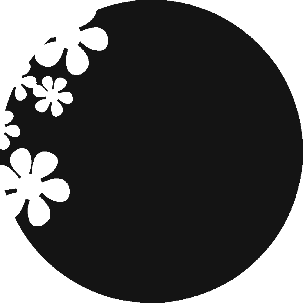 Muur sticker: aanpassing van Ardoise Cercle Fleuri