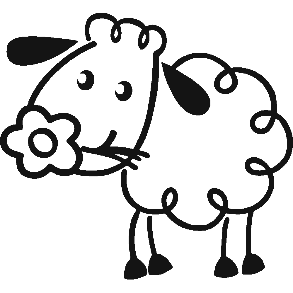 Muur sticker: aanpassing van Mouton Gribouille 1