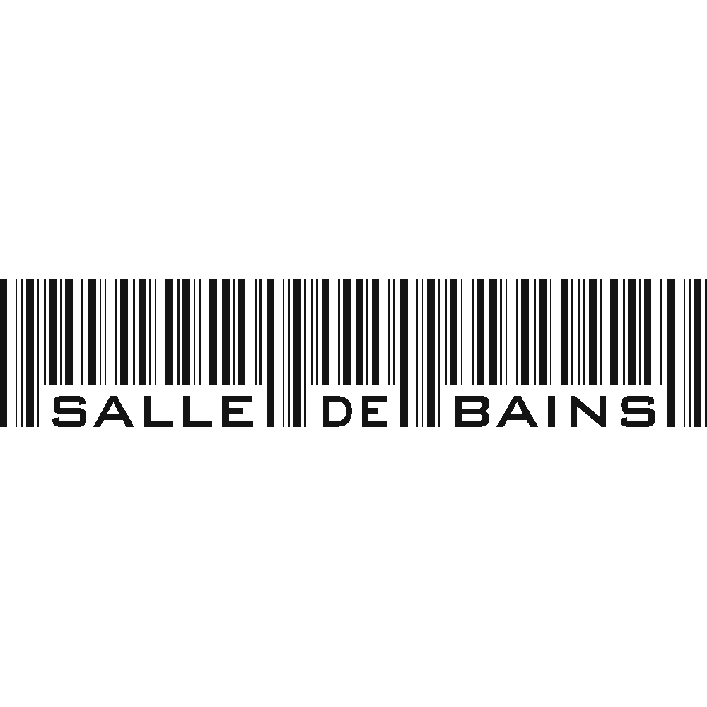 Muur sticker: aanpassing van Salle de Bains Code  barres
