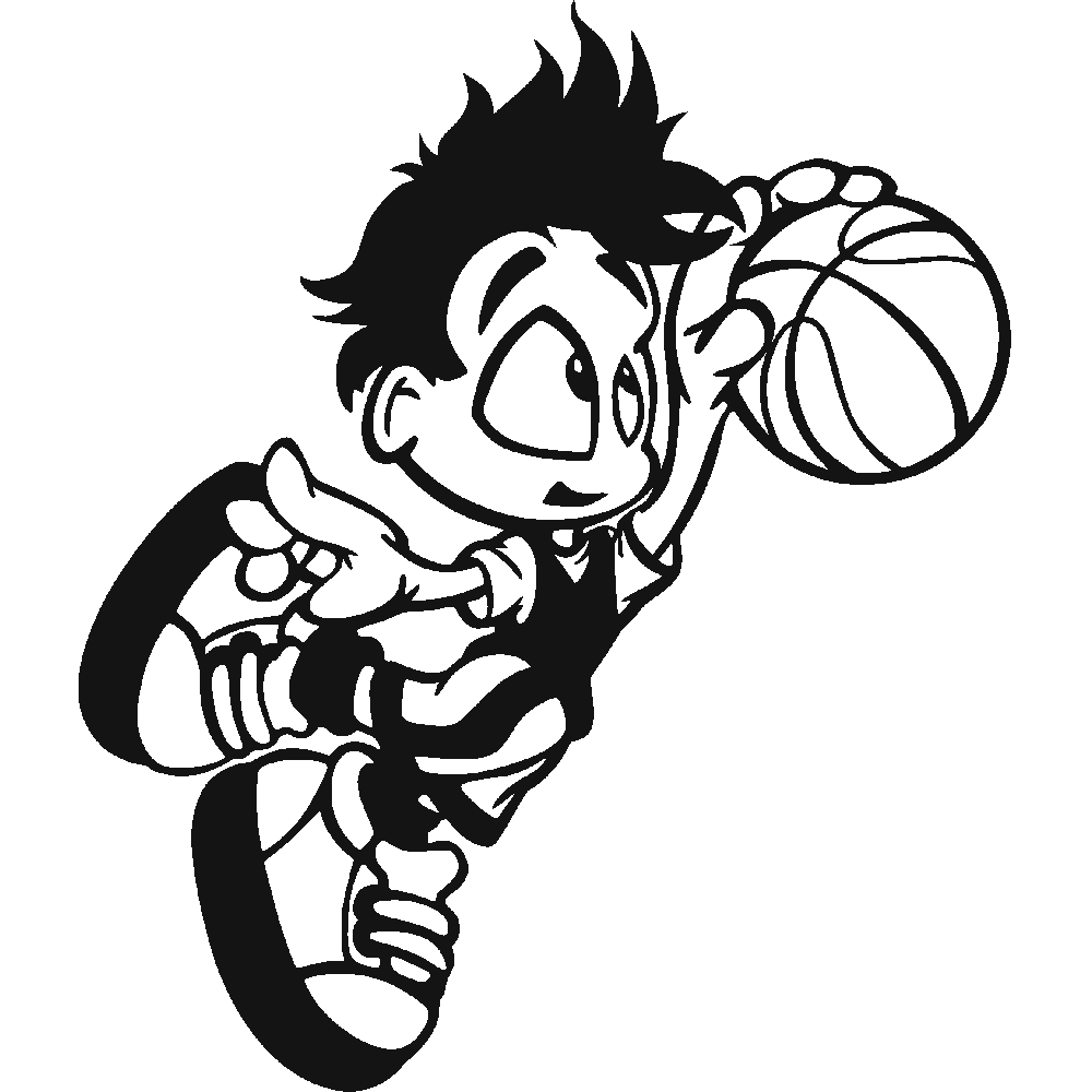 Muur sticker: aanpassing van Basketball Cartoon
