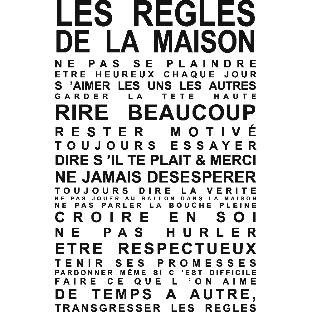 Wall sticker: customization of Rgles de la maison