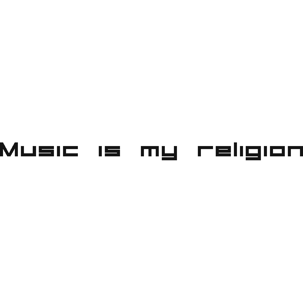 Muur sticker: aanpassing van Music is my Religion 1