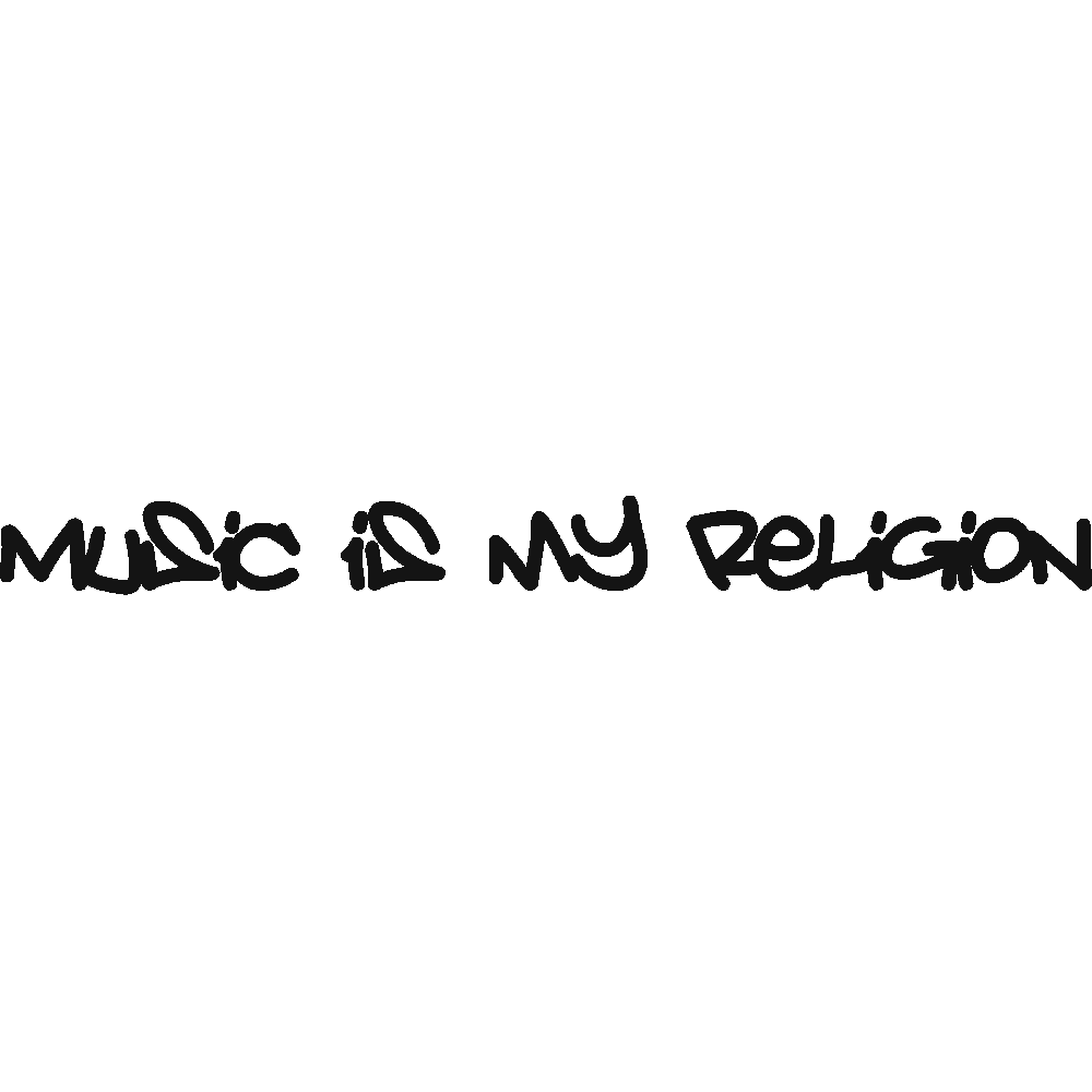 Muur sticker: aanpassing van Music is my Religion 2