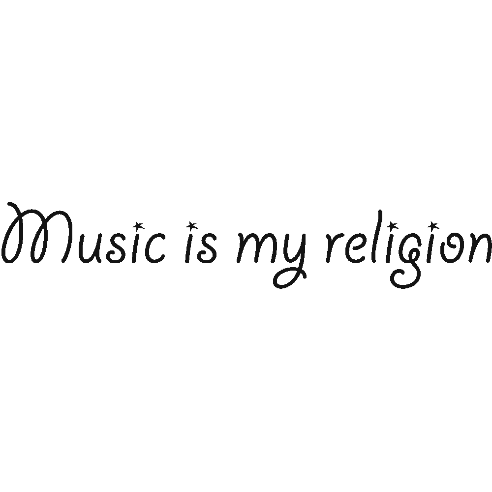 Muur sticker: aanpassing van Music is my Religion 3