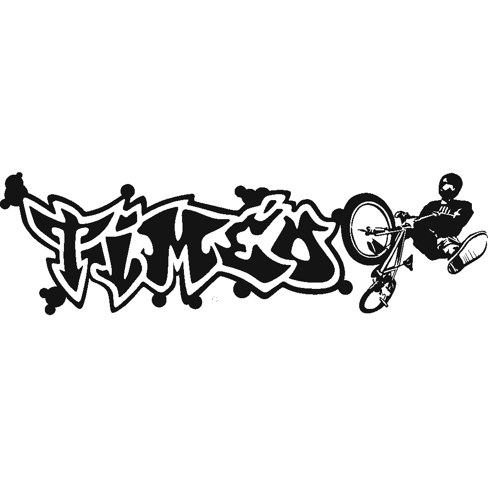 Muur sticker: aanpassing van Timo Graffiti Contours BMX