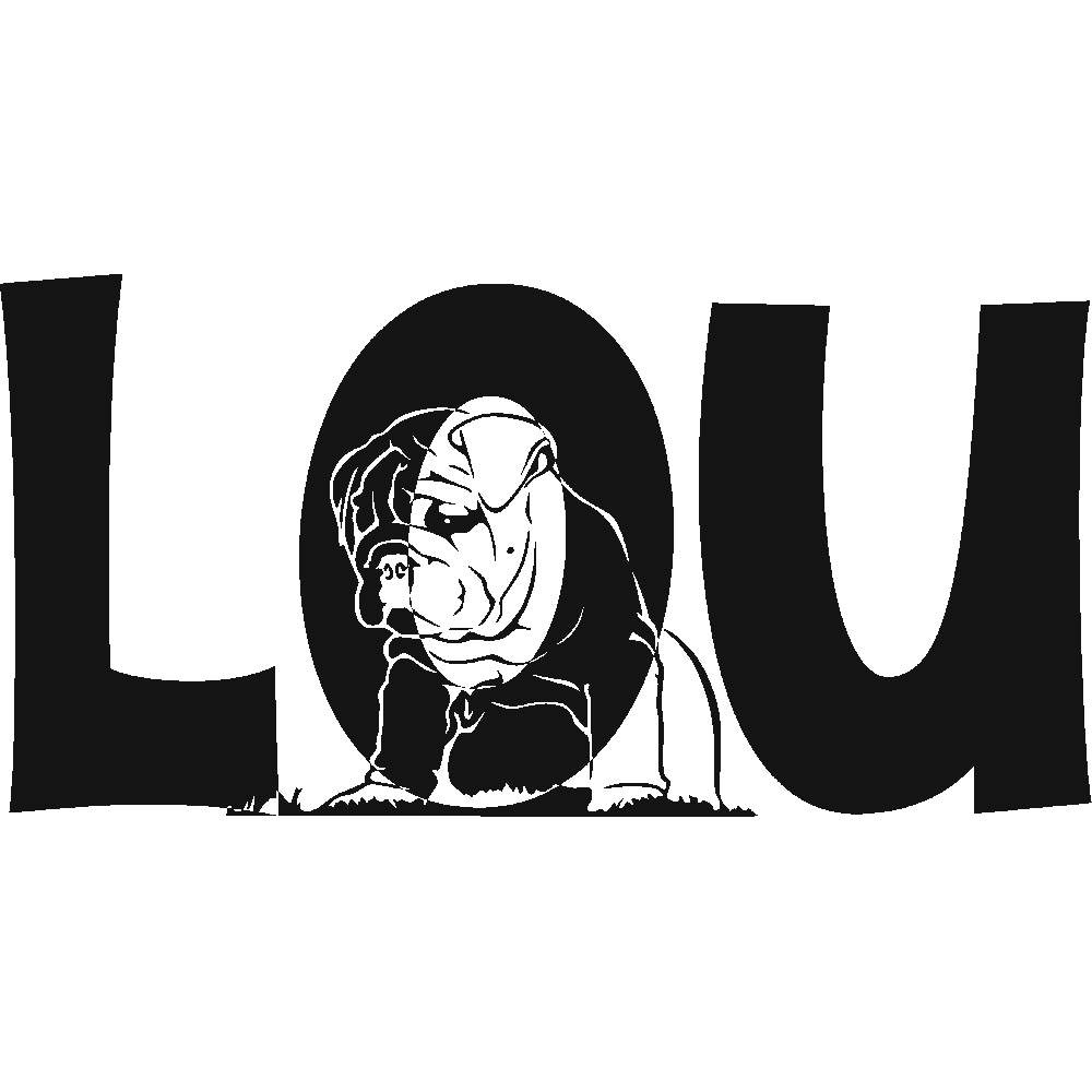 Muur sticker: aanpassing van Lou Bb Bouledogue