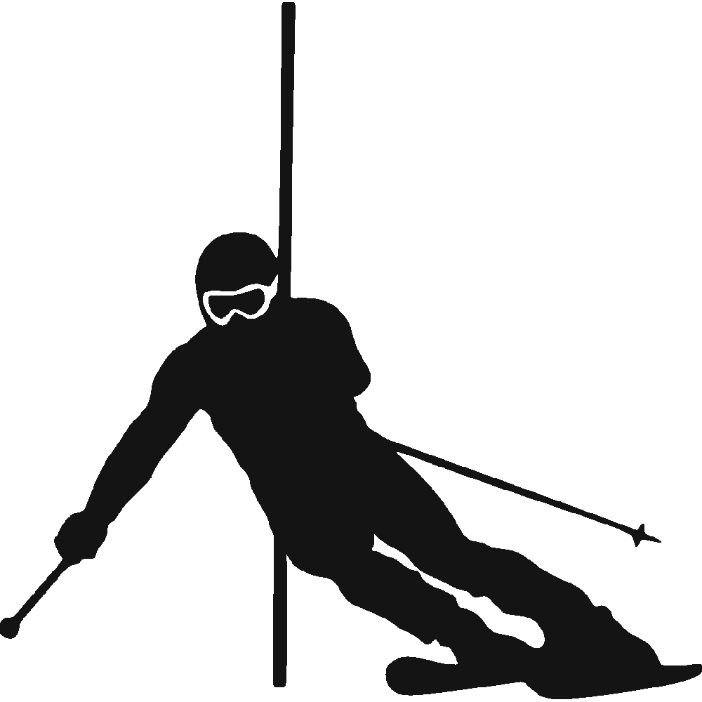 Muur sticker: aanpassing van Ski Slalom 02