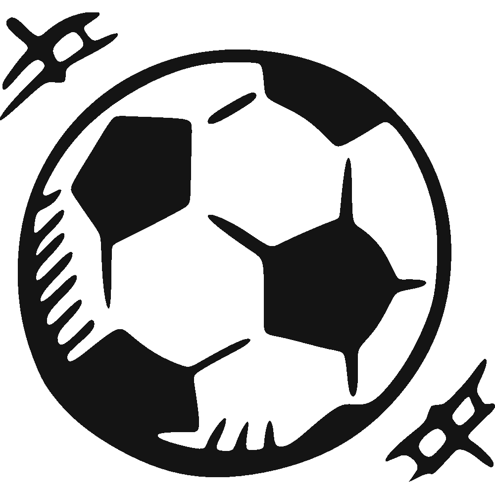 Muur sticker: aanpassing van Ballon de foot Esquisse