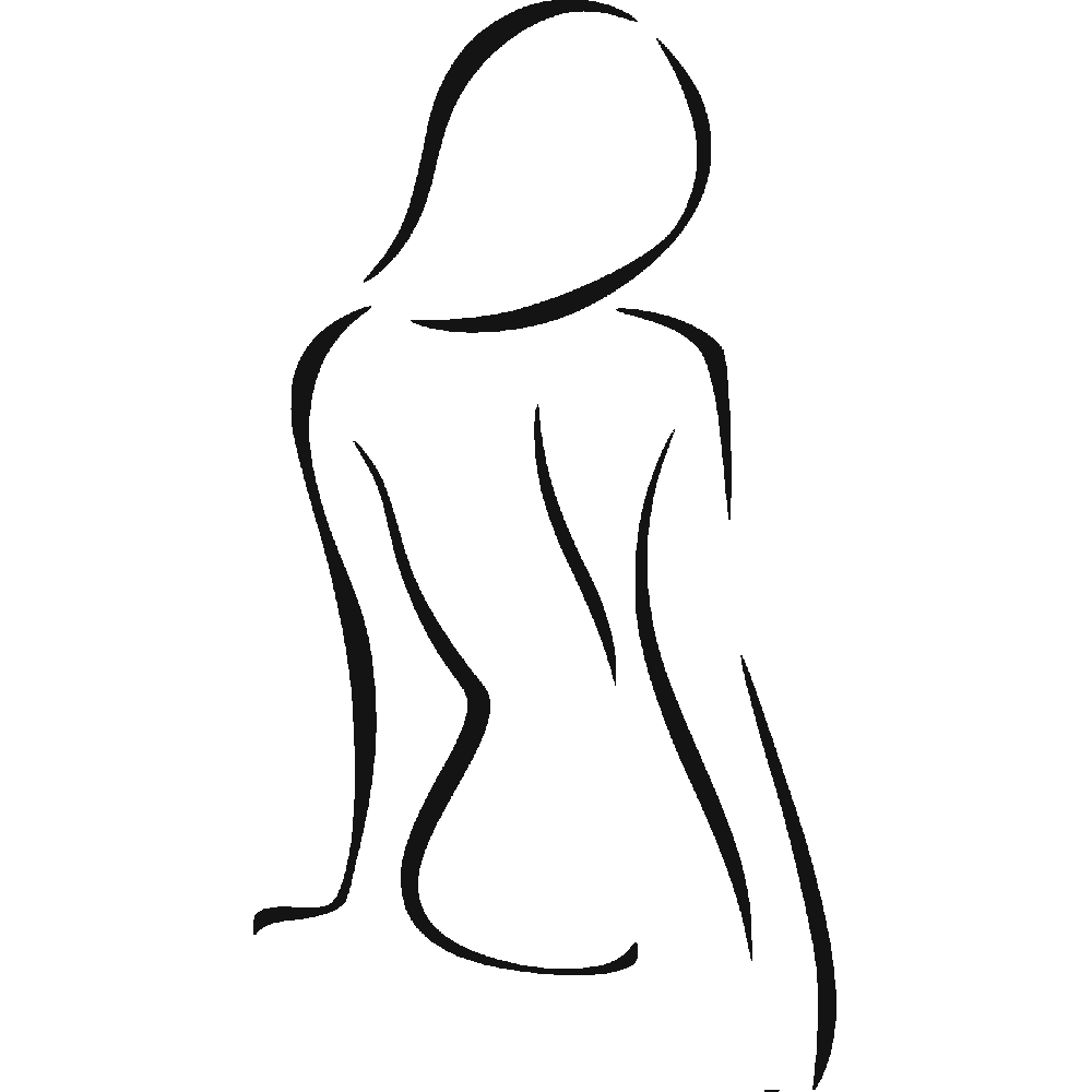 Muur sticker: aanpassing van Silhouette femme de dos