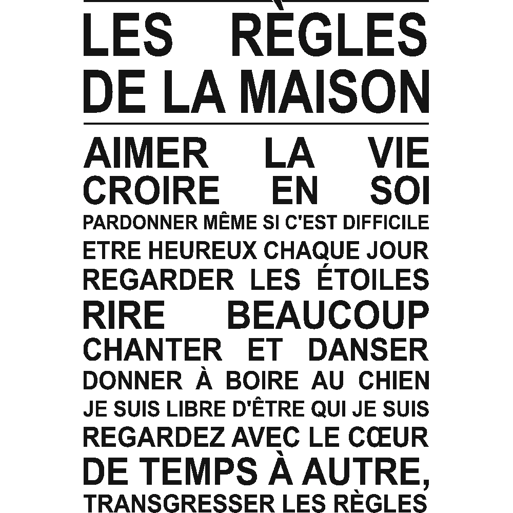 Wall sticker: customization of Rgles de la maison 4