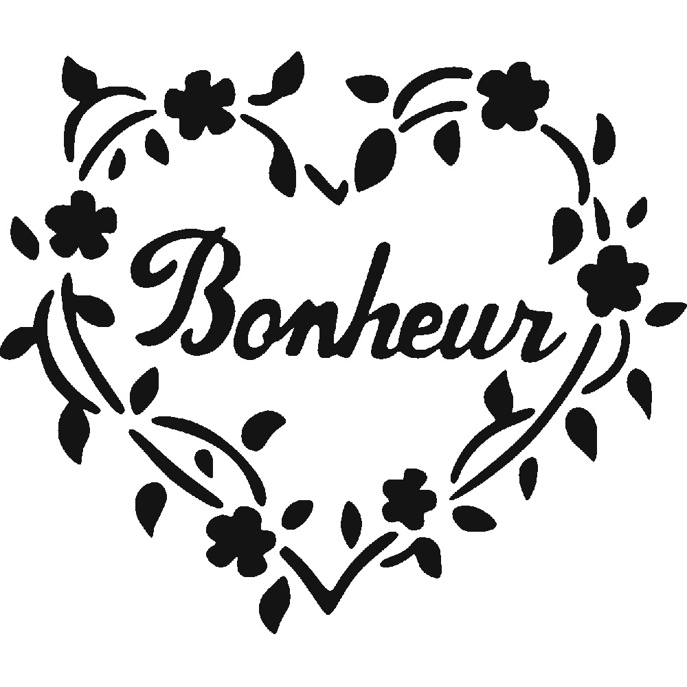 Muur sticker: aanpassing van Bonheur Shabby Chic