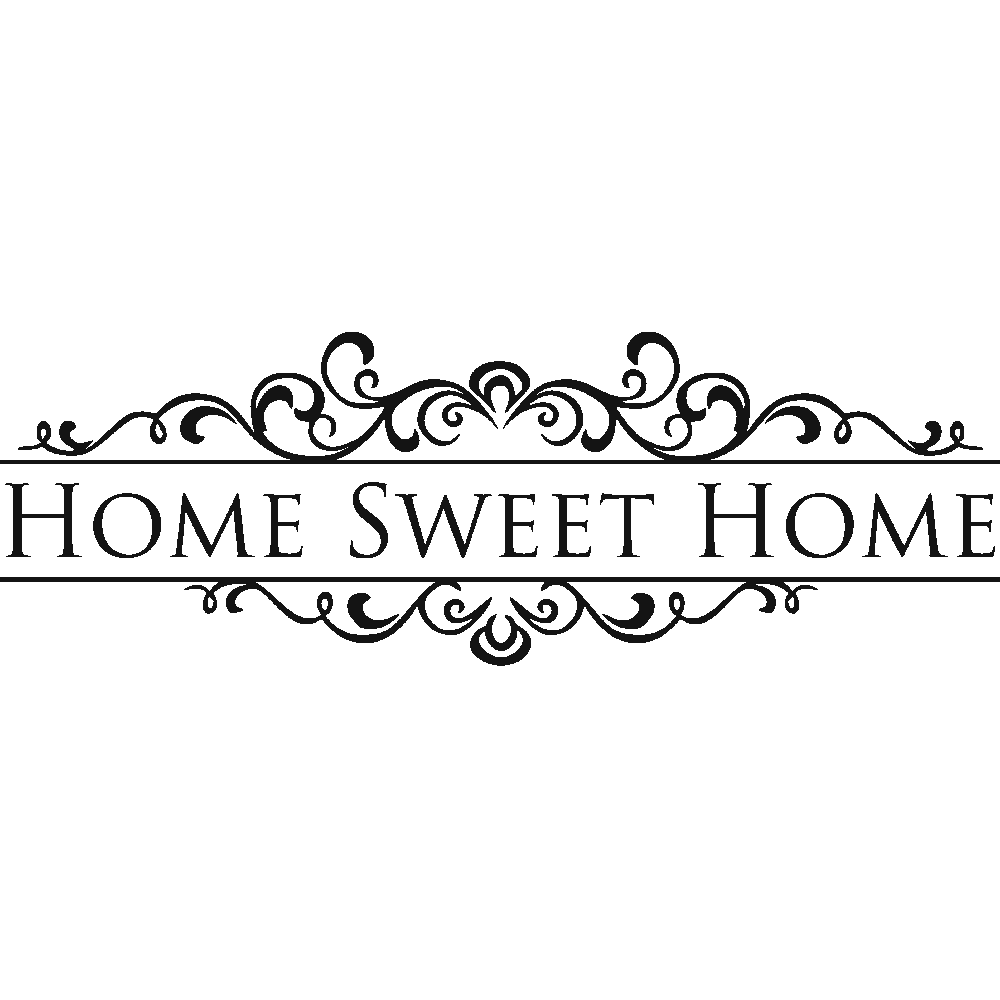Muur sticker: aanpassing van Home Sweet Home Arabesque