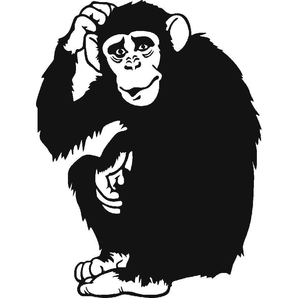 Muur sticker: aanpassing van Chimpanz