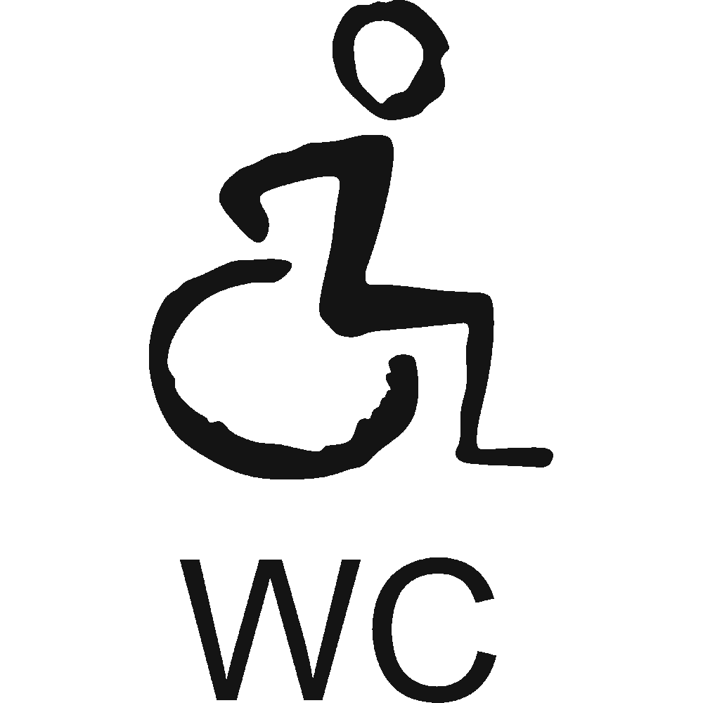 Muur sticker: aanpassing van WC Traits - Invalides