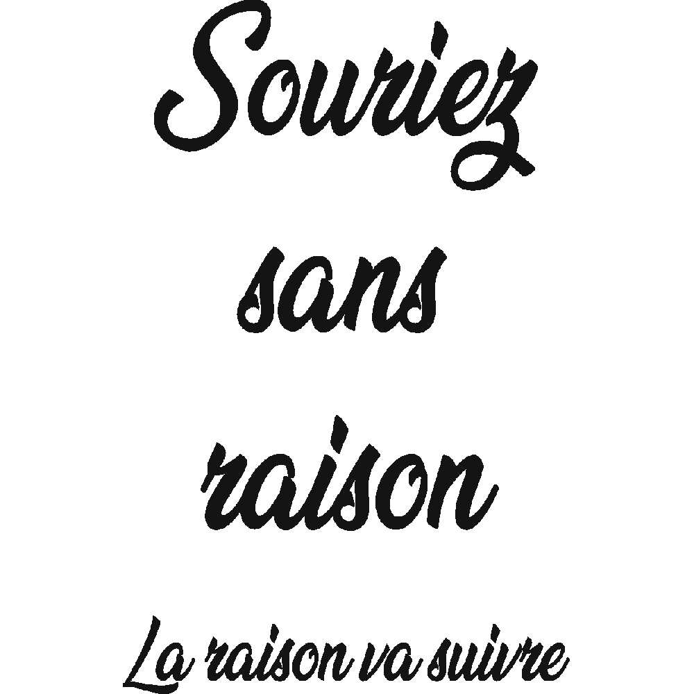 Wall sticker: customization of Souriez sans raison...