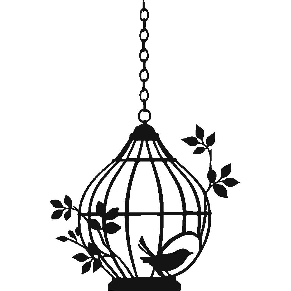 Muur sticker: aanpassing van Cage  Oiseau