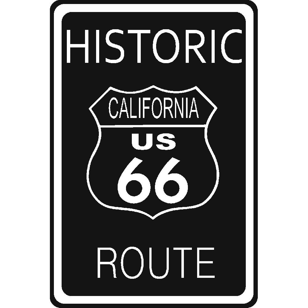 Muur sticker: aanpassing van Route 66 - Historic