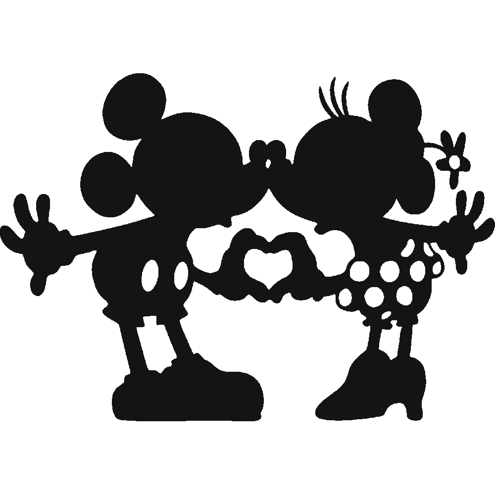 Muur sticker: aanpassing van Mickey et Minnie