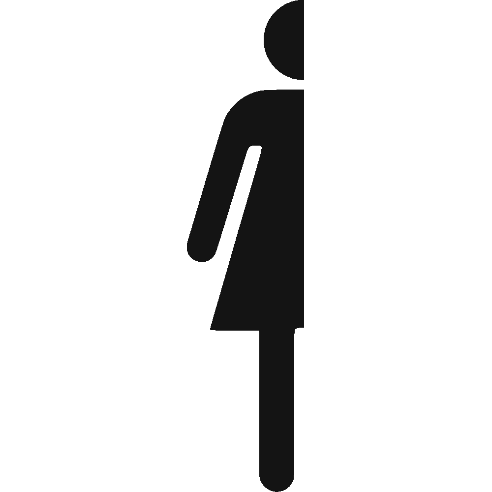 Muur sticker: aanpassing van Toilettes - Demi Femme
