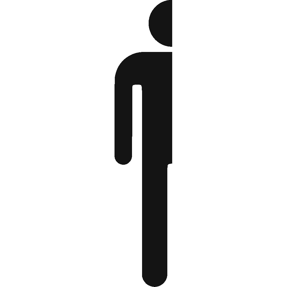 Muur sticker: aanpassing van Toilettes - Demi Homme