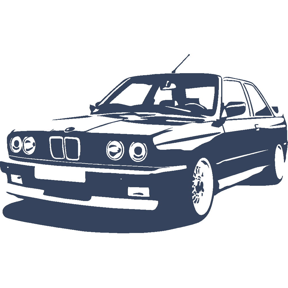 Muur sticker: aanpassing van BMW E30