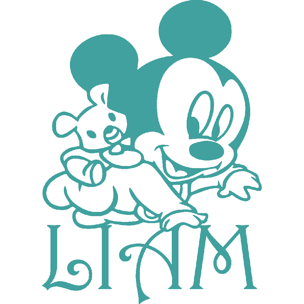Muur sticker: aanpassing van Liam Mickey Baby 2