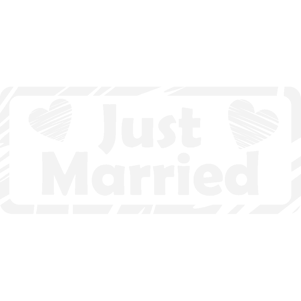 Muur sticker: aanpassing van Just Married - Plaque