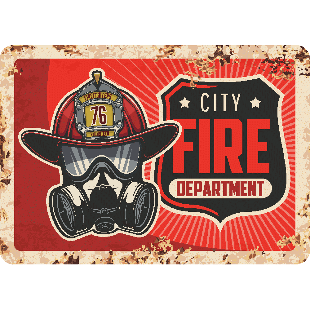 Aanpassing van Dibond City Fire Department Vintage