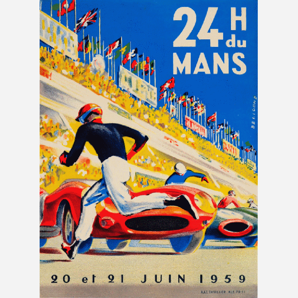 Aanpassing van Affiche 24 Heures du Mans 1959