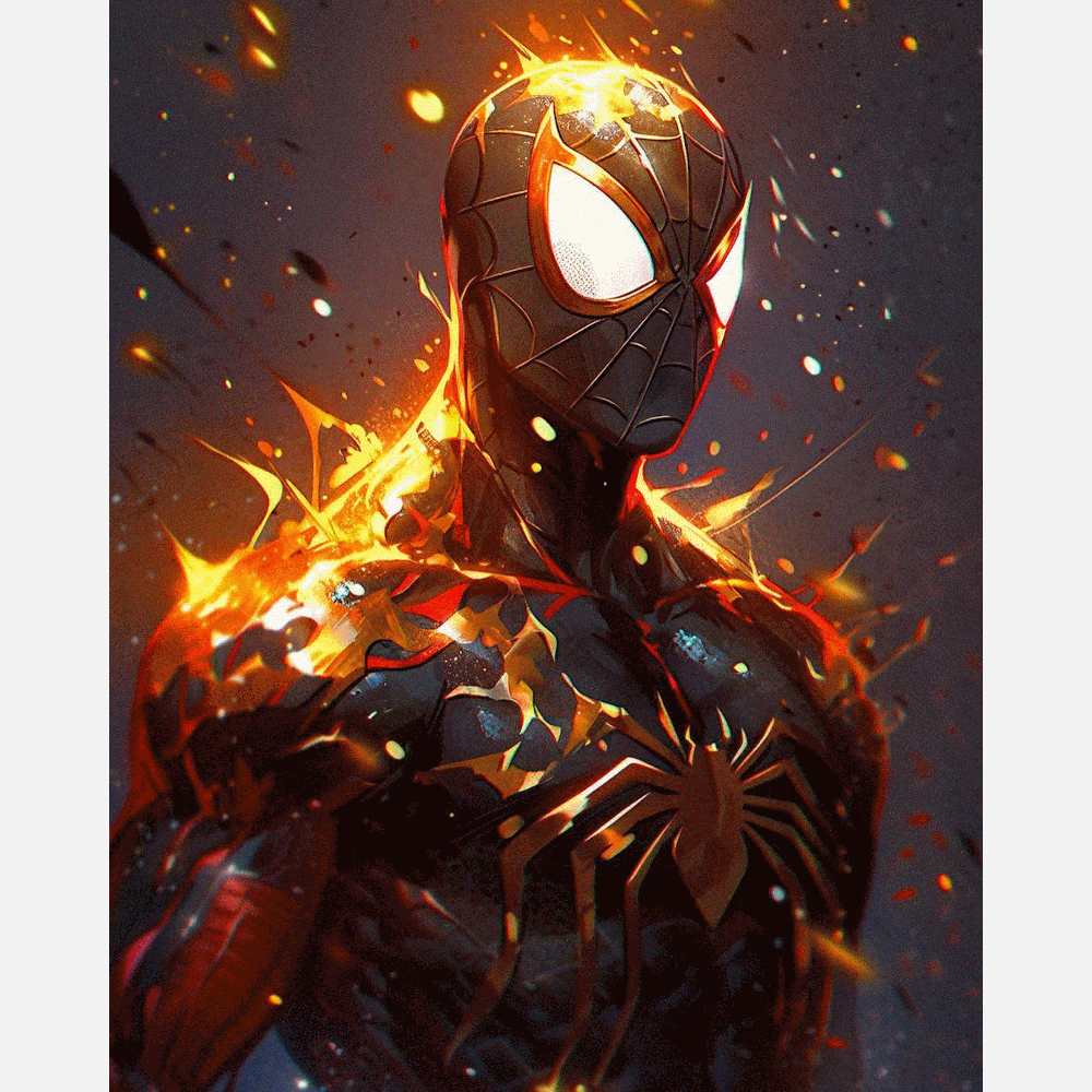 Aanpassing van Dibond Spiderman Fire