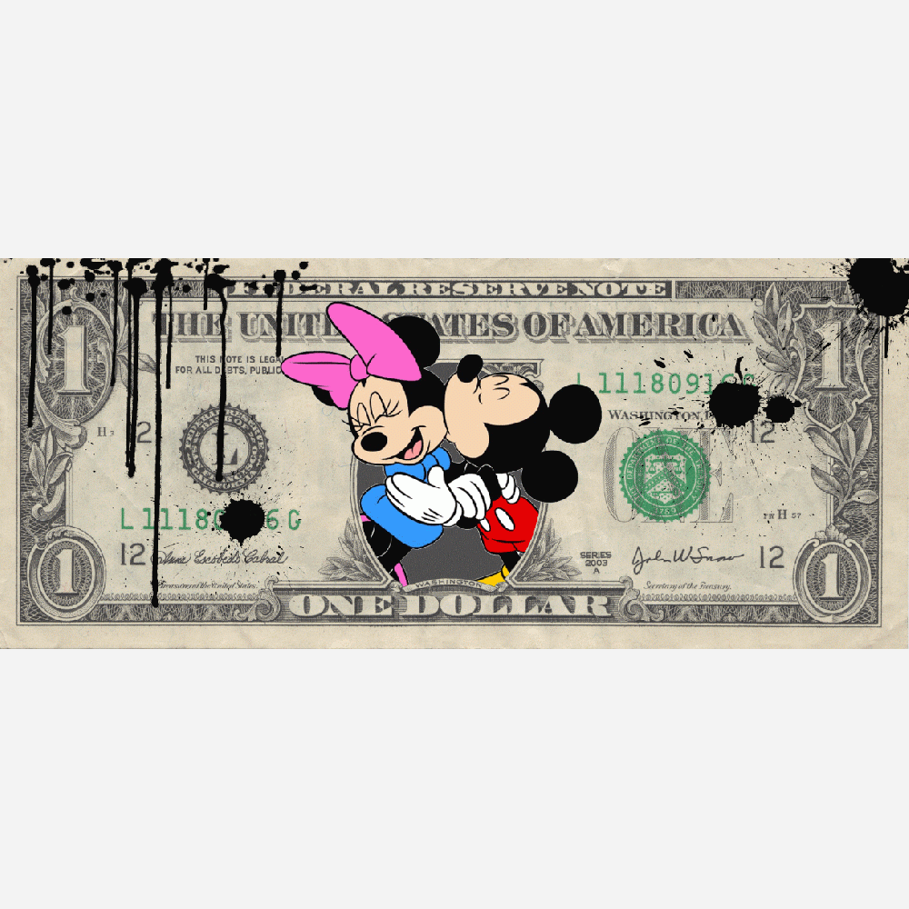 Customization of One Dollar Mickey Minnie Imprim