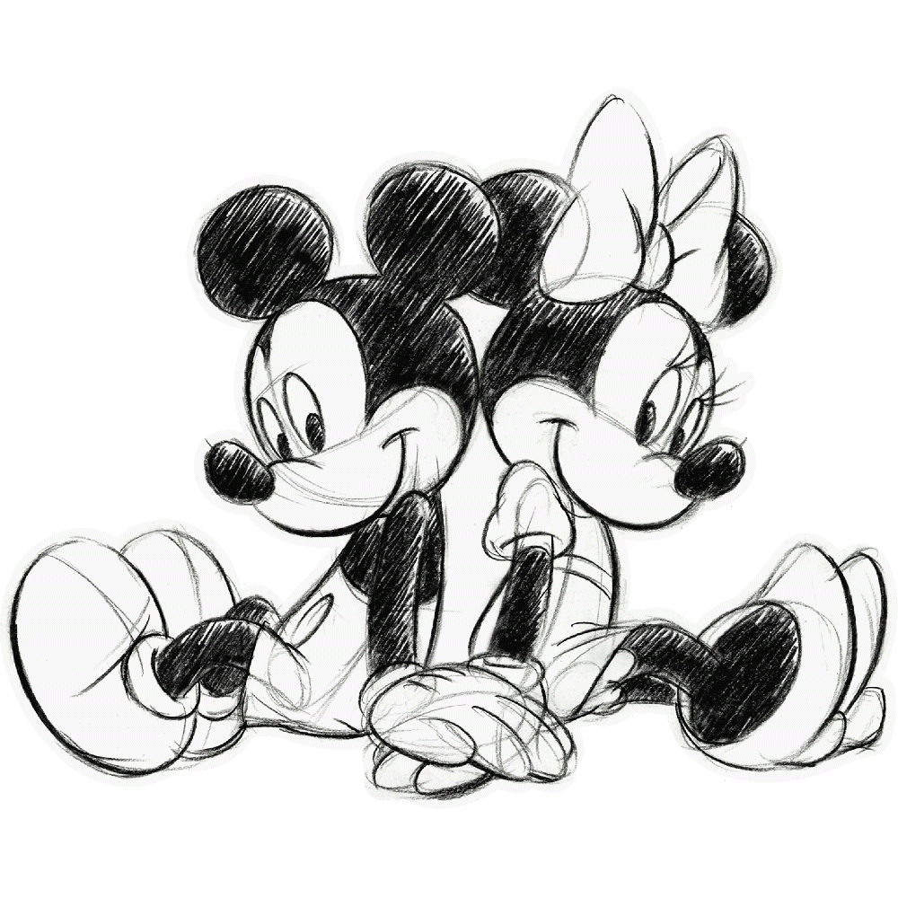 Aanpassing van Mickey Minnie Crayon Imprim