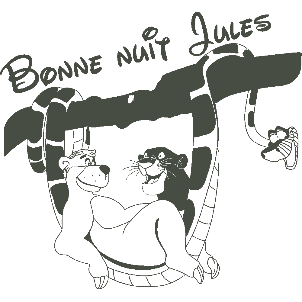 Wall sticker: customization of Bonne nuit - Jungle Book