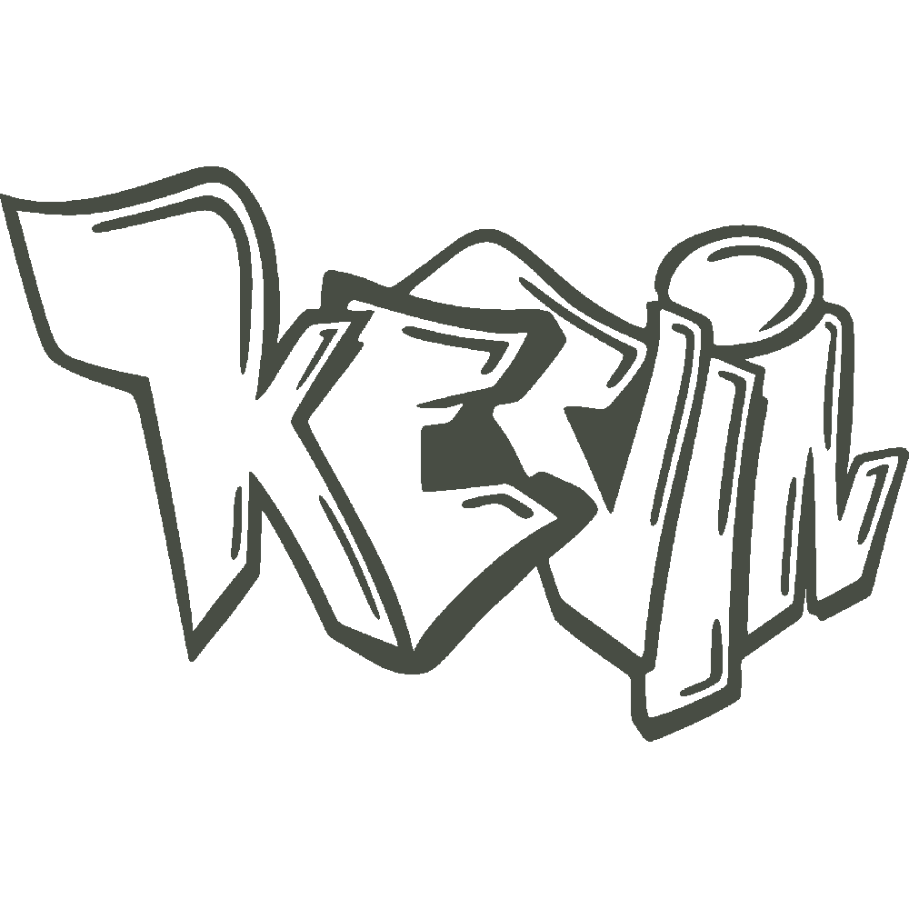Muur sticker: aanpassing van Kevin Graffiti