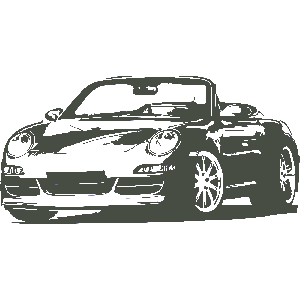 Muur sticker: aanpassing van Porsche Cabrio